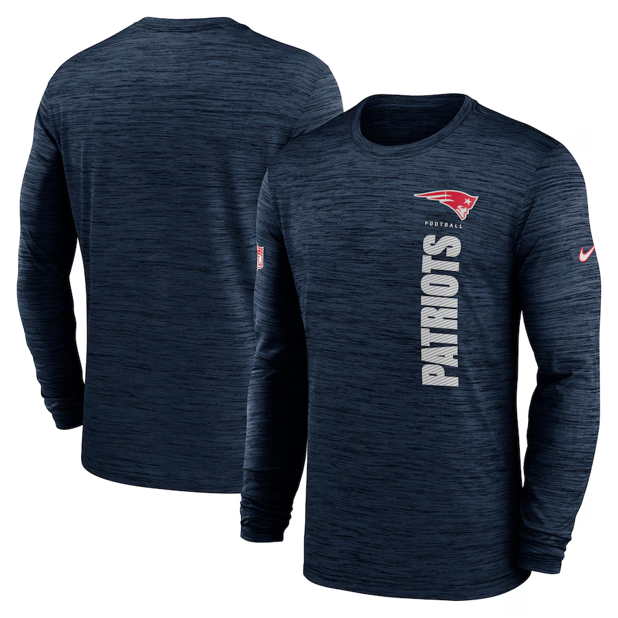 Men New England Patriots blue 2024 Nike NFL long sleeve t shirts
